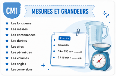 Fiches de mesures ce2