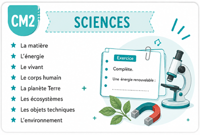 Fiches de sciences cm2